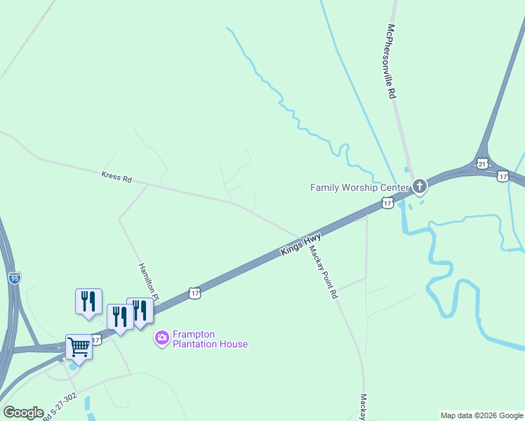 map of restaurants, bars, coffee shops, grocery stores, and more near State Road S-27-37 in Yemassee