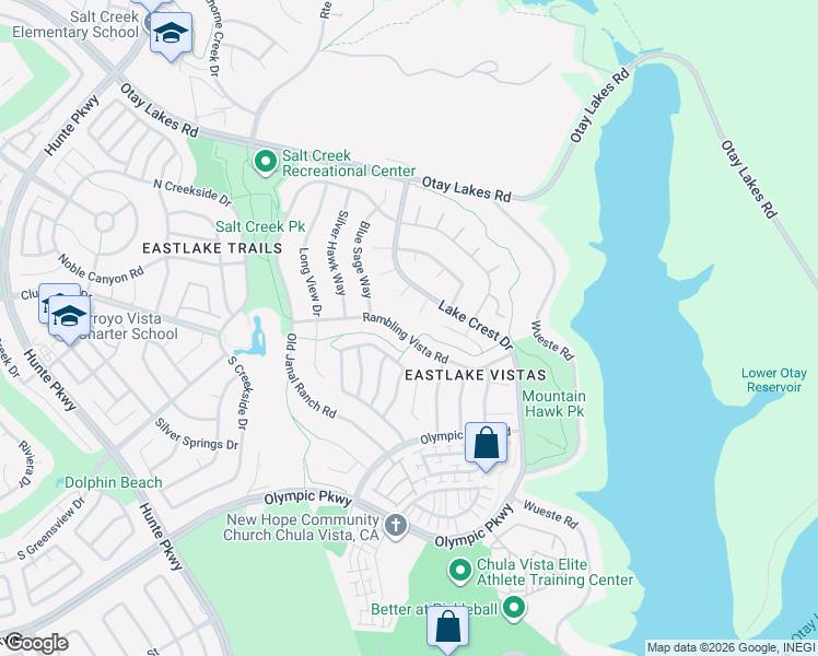 map of restaurants, bars, coffee shops, grocery stores, and more near 2797 Rambling Vista Road in Chula Vista