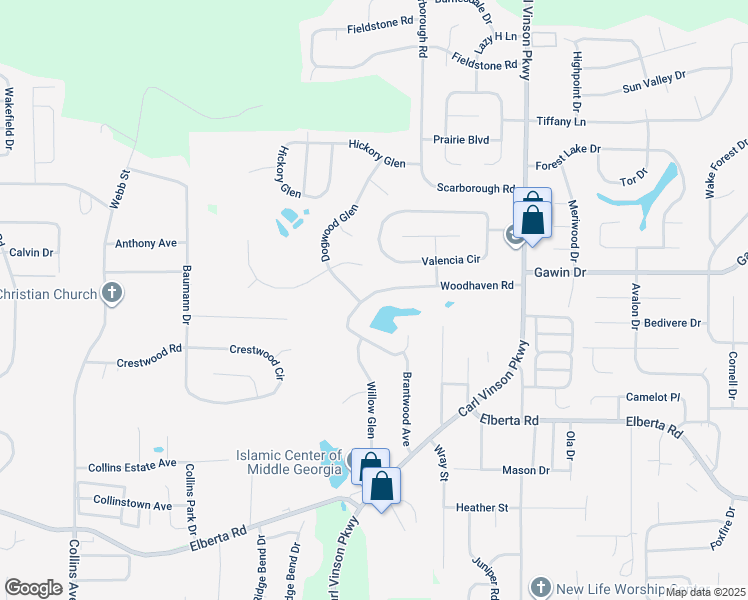 map of restaurants, bars, coffee shops, grocery stores, and more near 315 Woodhaven Road in Centerville