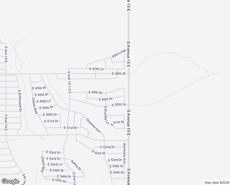 map of restaurants, bars, coffee shops, grocery stores, and more near 14800 East 49th Drive in Yuma