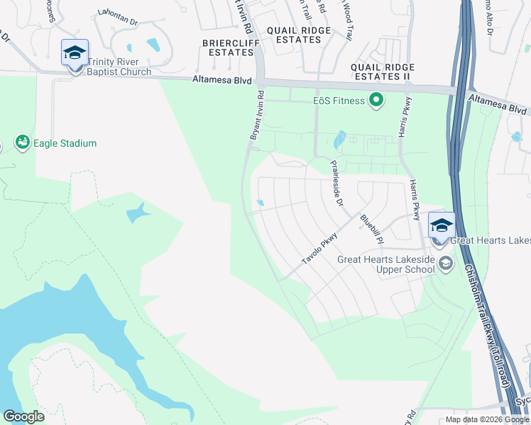 map of restaurants, bars, coffee shops, grocery stores, and more near 6801 Dirks Road in Fort Worth