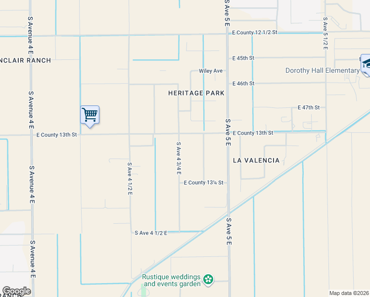 map of restaurants, bars, coffee shops, grocery stores, and more near 13159 C Avenue 4 3/4 E in Yuma