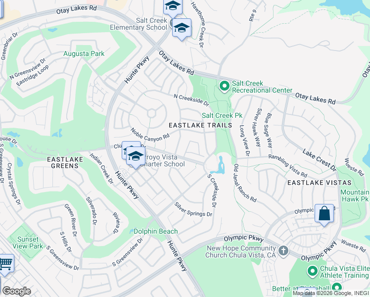 map of restaurants, bars, coffee shops, grocery stores, and more near 1282 Stagecoach Trail Loop in Chula Vista