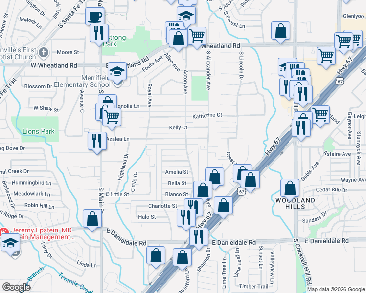 map of restaurants, bars, coffee shops, grocery stores, and more near 435 Candlelight Avenue in Duncanville