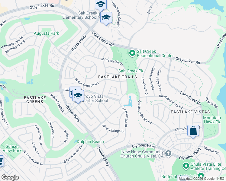 map of restaurants, bars, coffee shops, grocery stores, and more near 1214 Stagecoach Trail Loop in Chula Vista