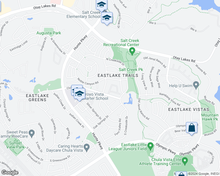 map of restaurants, bars, coffee shops, grocery stores, and more near 1195 Stagecoach Trail Loop in Chula Vista