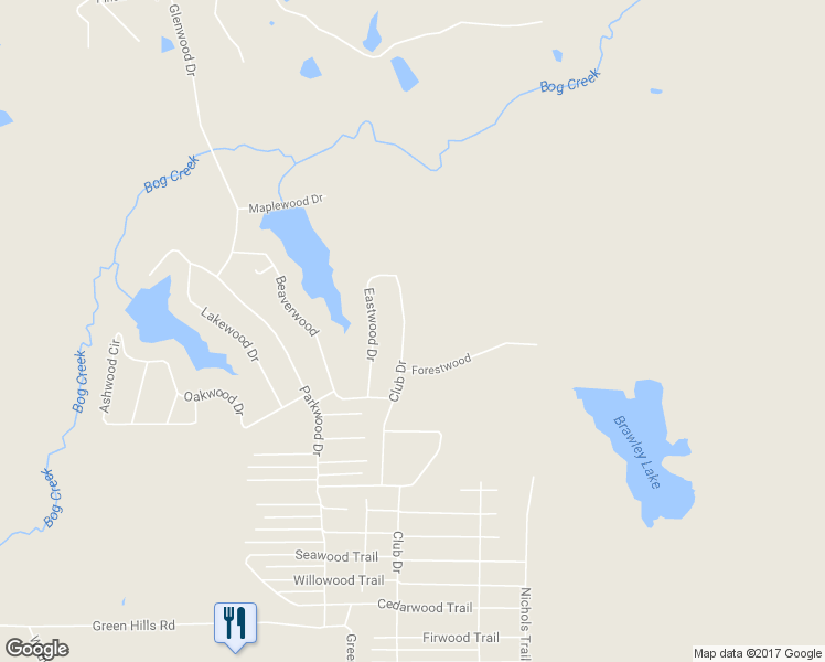 map of restaurants, bars, coffee shops, grocery stores, and more near 6111 Club Drive in Gilmer