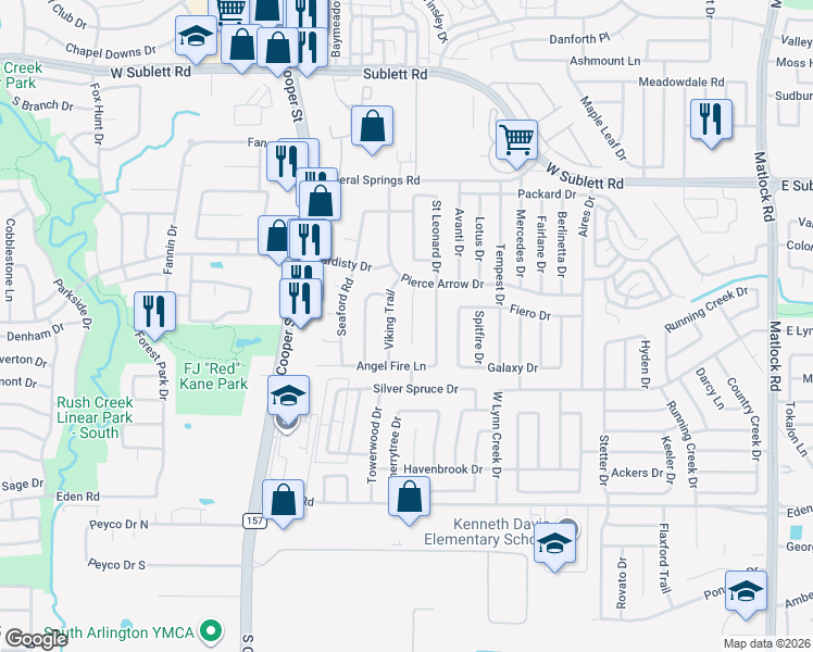 map of restaurants, bars, coffee shops, grocery stores, and more near 6418 Saint Alban Court in Arlington