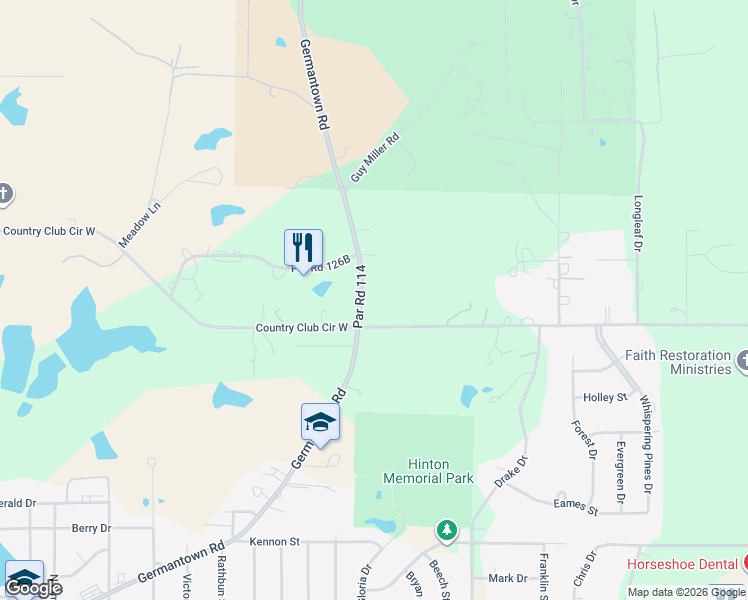 map of restaurants, bars, coffee shops, grocery stores, and more near 805 Germantown Road in Minden