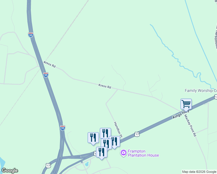 map of restaurants, bars, coffee shops, grocery stores, and more near State Road S-27-37 in Yemassee