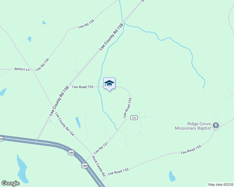 map of restaurants, bars, coffee shops, grocery stores, and more near 372 Lee Road 735 in Opelika