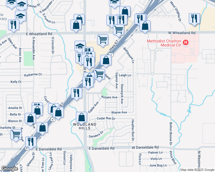 map of restaurants, bars, coffee shops, grocery stores, and more near 823 Astaire Avenue in Duncanville