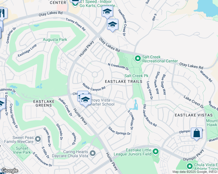 map of restaurants, bars, coffee shops, grocery stores, and more near 1246 Granite Springs Drive in Chula Vista
