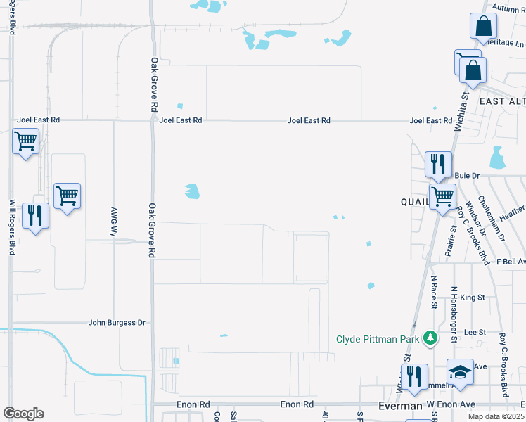 map of restaurants, bars, coffee shops, grocery stores, and more near 7201 Harris Legacy Drive in Fort Worth