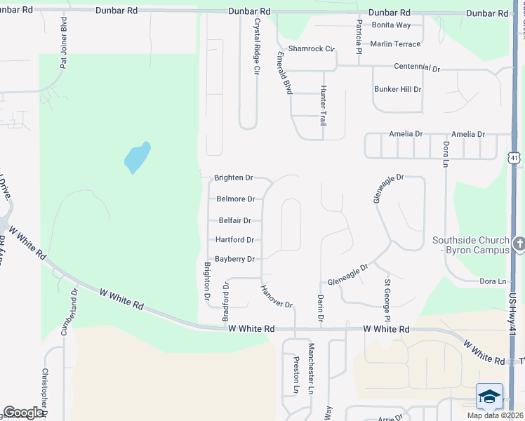 map of restaurants, bars, coffee shops, grocery stores, and more near 216 Hanover Drive in Byron