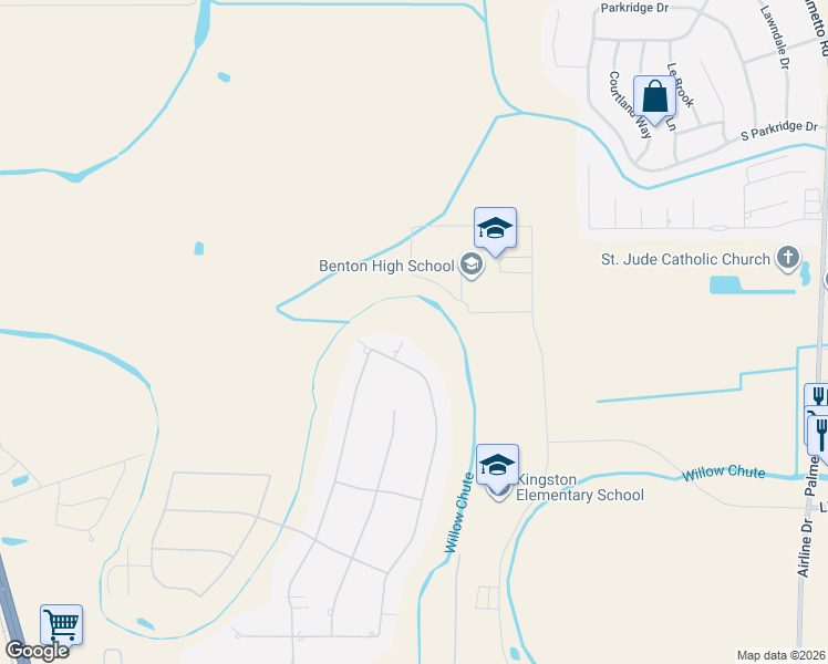 map of restaurants, bars, coffee shops, grocery stores, and more near 274 Cattail Trail in Benton