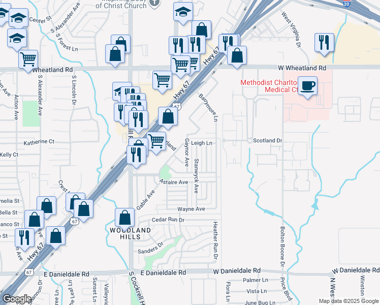 map of restaurants, bars, coffee shops, grocery stores, and more near 1022 Gaynor Avenue in Duncanville