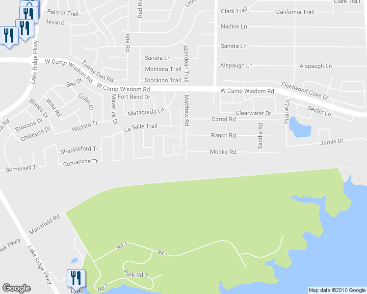 map of restaurants, bars, coffee shops, grocery stores, and more near 5444 Cameron Drive in Grand Prairie