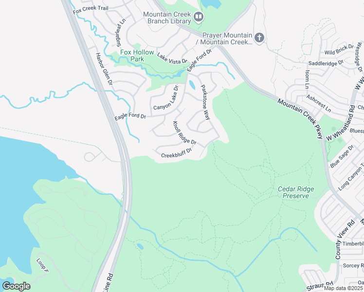 map of restaurants, bars, coffee shops, grocery stores, and more near 8412 Little Fawn Lane in Dallas