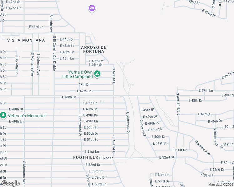 map of restaurants, bars, coffee shops, grocery stores, and more near 14101 East Co 13th Street in Yuma