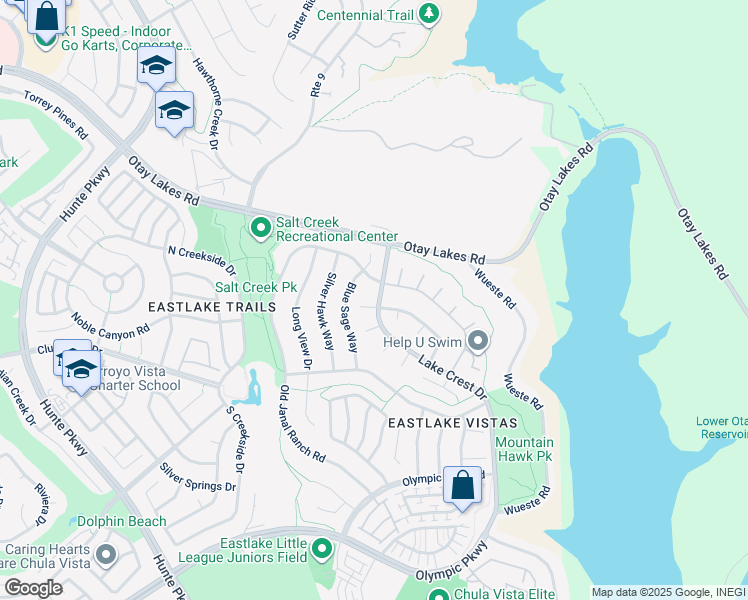 map of restaurants, bars, coffee shops, grocery stores, and more near 1309 Echo Ridge Terrace in Chula Vista