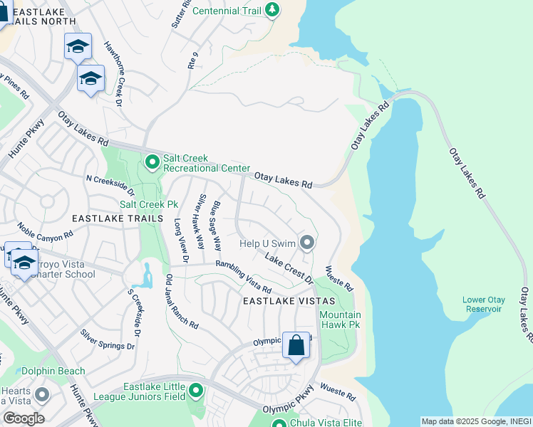 map of restaurants, bars, coffee shops, grocery stores, and more near 1328 North Paradise Ridge Way in Chula Vista