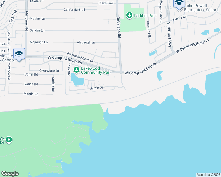 map of restaurants, bars, coffee shops, grocery stores, and more near 813 Jamie Drive in Grand Prairie