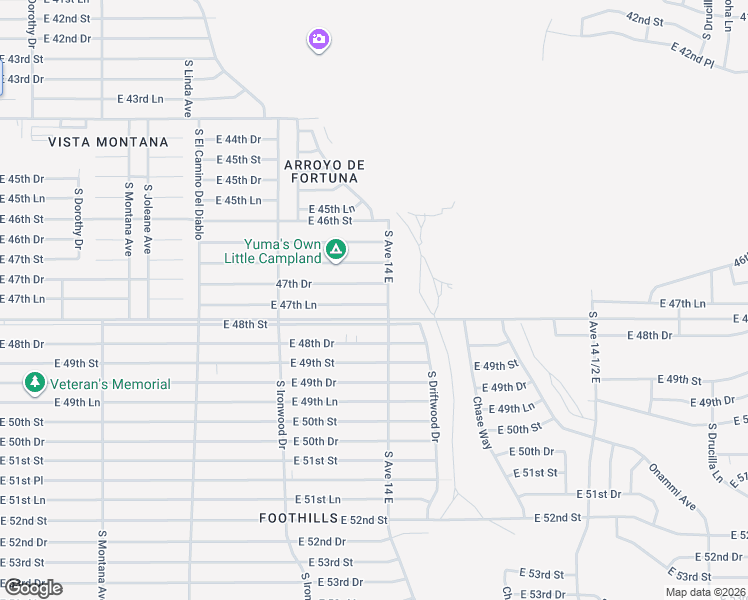 map of restaurants, bars, coffee shops, grocery stores, and more near 13700-13898 E County 13th St in Yuma