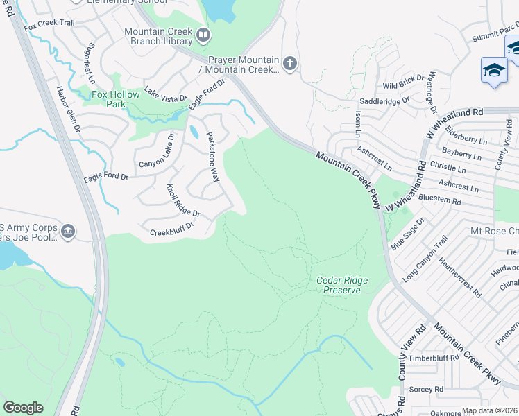 map of restaurants, bars, coffee shops, grocery stores, and more near 8410 Foxhaven Drive in Dallas