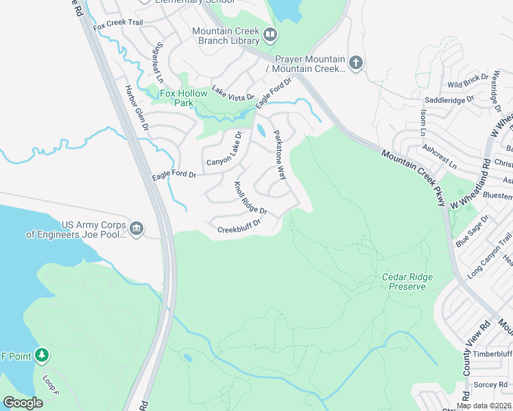 map of restaurants, bars, coffee shops, grocery stores, and more near 8412 Little Fawn Lane in Dallas