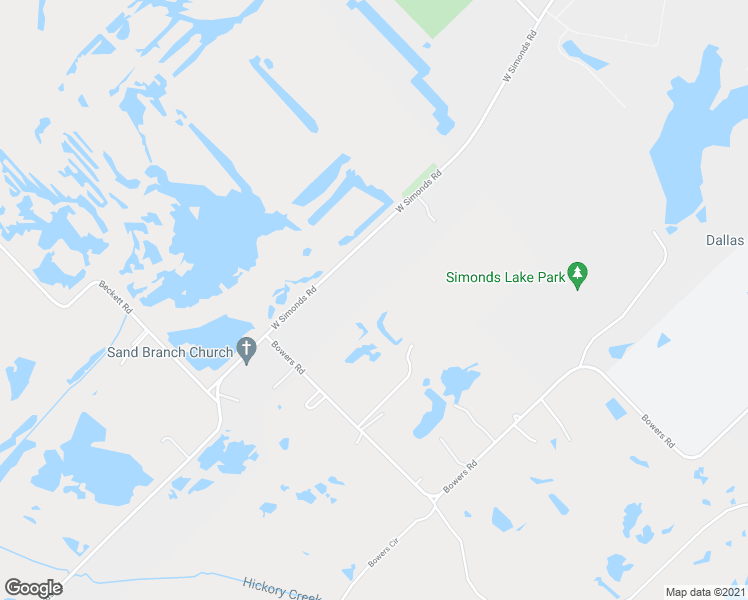 map of restaurants, bars, coffee shops, grocery stores, and more near 1301 West Simonds Road in Seagoville