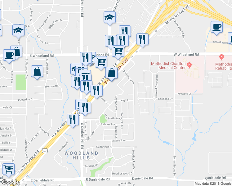 map of restaurants, bars, coffee shops, grocery stores, and more near 923 Gaynor Avenue in Duncanville