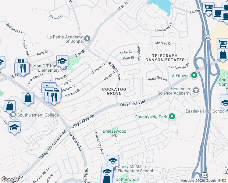map of restaurants, bars, coffee shops, grocery stores, and more near 967 Rutgers Avenue in Chula Vista