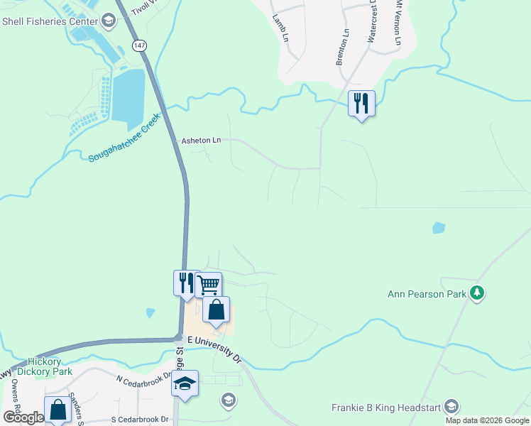 map of restaurants, bars, coffee shops, grocery stores, and more near 1866 Hillton Court in Auburn