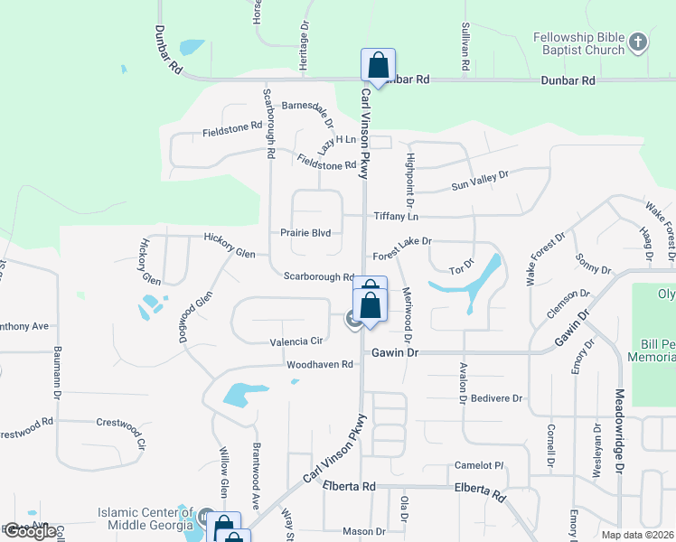 map of restaurants, bars, coffee shops, grocery stores, and more near 112 Scarborough Road in Centerville