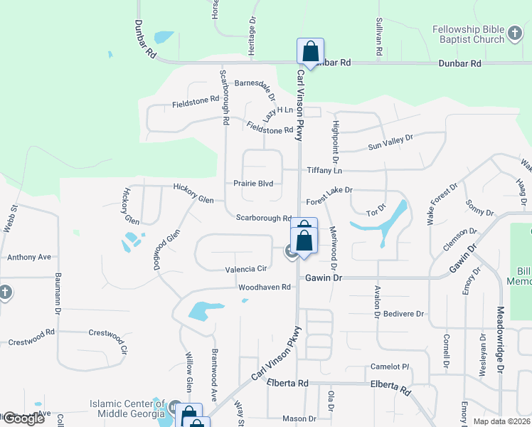 map of restaurants, bars, coffee shops, grocery stores, and more near 112 Scarborough Road in Centerville