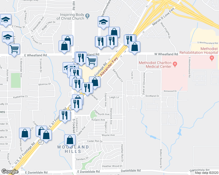 map of restaurants, bars, coffee shops, grocery stores, and more near 963 Fairbanks Circle in Duncanville