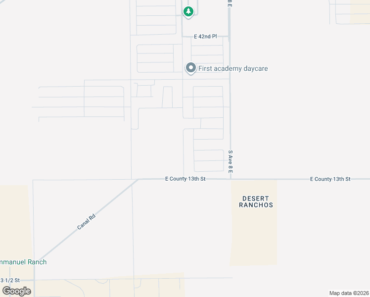 map of restaurants, bars, coffee shops, grocery stores, and more near Canal Road in Yuma