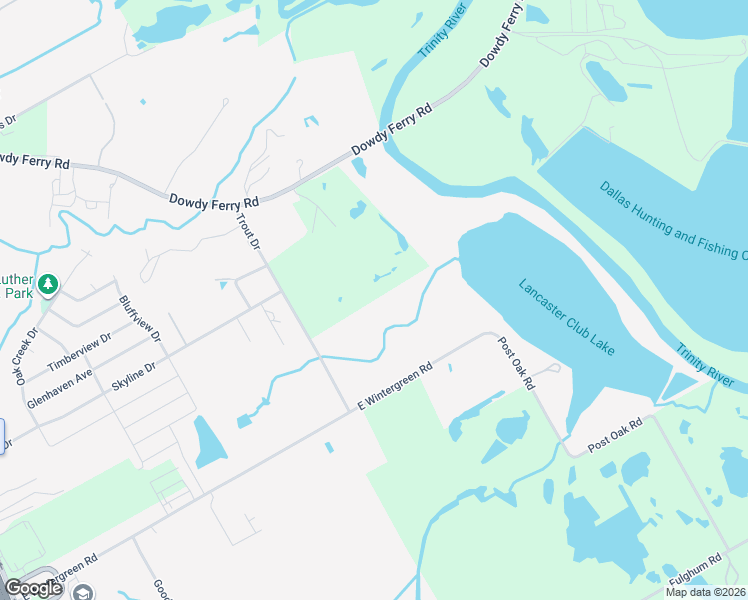 map of restaurants, bars, coffee shops, grocery stores, and more near 1528 Trout Drive in Hutchins