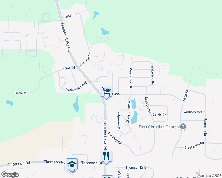 map of restaurants, bars, coffee shops, grocery stores, and more near 200-226 Eagle Trace Drive in Warner Robins