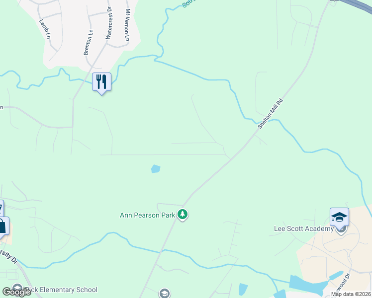 map of restaurants, bars, coffee shops, grocery stores, and more near Bridlewood Drive in Auburn