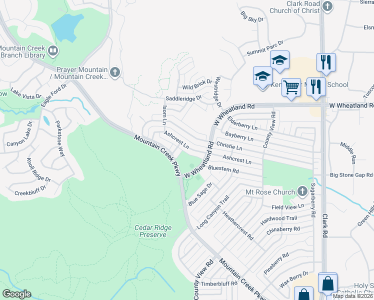 map of restaurants, bars, coffee shops, grocery stores, and more near 7530 Ashcrest Lane in Dallas
