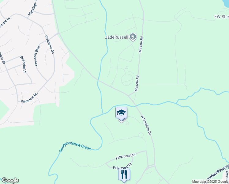 map of restaurants, bars, coffee shops, grocery stores, and more near North Donahue Drive in Auburn
