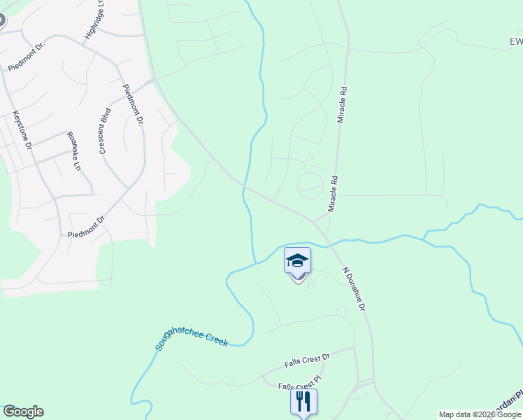 map of restaurants, bars, coffee shops, grocery stores, and more near 1659 North Donahue Drive in Auburn