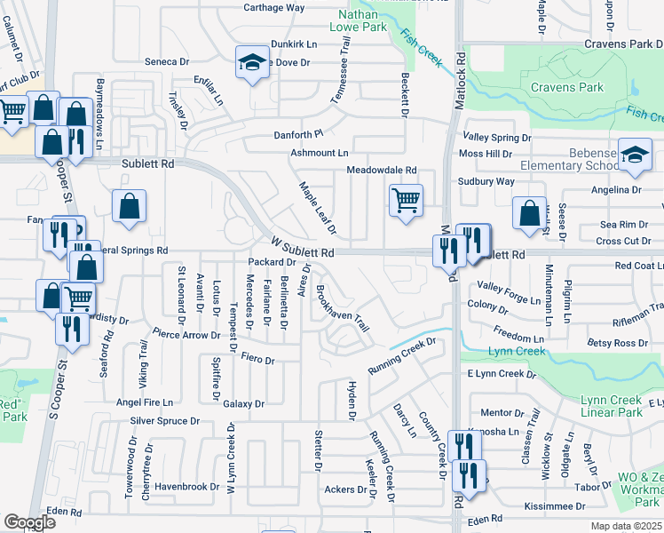 map of restaurants, bars, coffee shops, grocery stores, and more near 846 West Colony Drive in Arlington