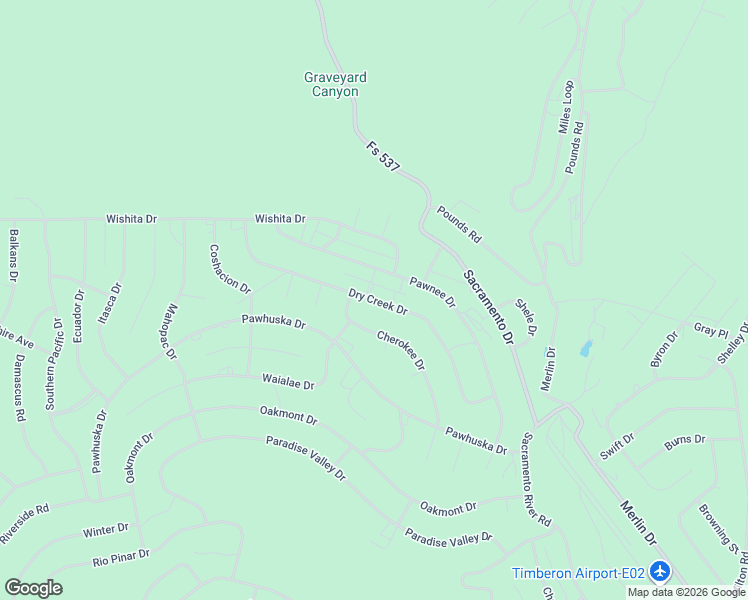 map of restaurants, bars, coffee shops, grocery stores, and more near Dry Creek Drive in Timberon