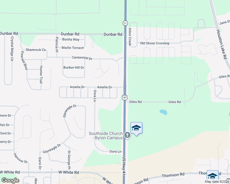 map of restaurants, bars, coffee shops, grocery stores, and more near 304 Tarpon Trace in Byron