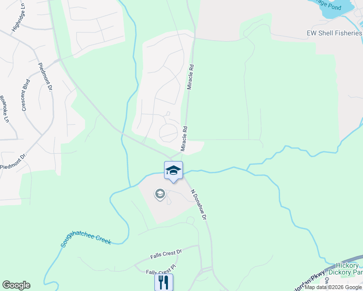map of restaurants, bars, coffee shops, grocery stores, and more near 1291 Miracle Road in Auburn