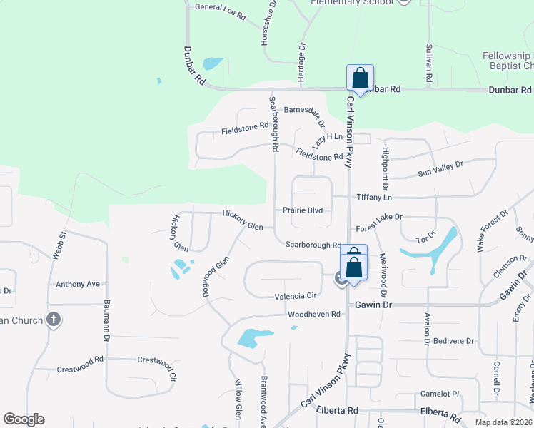 map of restaurants, bars, coffee shops, grocery stores, and more near 205 Scarborough Road in Centerville