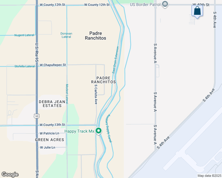 map of restaurants, bars, coffee shops, grocery stores, and more near 12647 South Cortez Avenue in Yuma